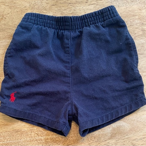 Vintage Polo by Ralph Lauren Boy’s Size‎ 6-12 Mo Navy Chino 100% Cotton Shorts - Picture 1 of 8